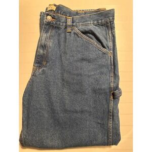Blue Mountain Men's Blue Denim Carpenter‎ Utility Jeans 42x30 Regular Fit